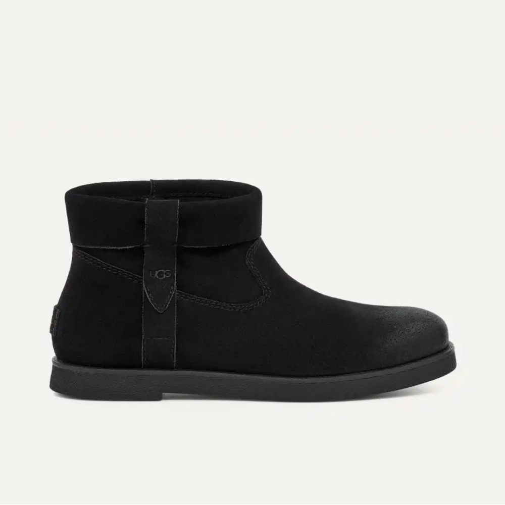 NWOT - UGG Josefene Cuff Boots- Black Suede Leather - size 8.5
